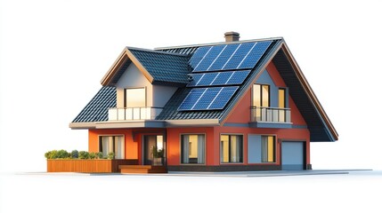 Solar-Powered Smart Home System and Its Energy-Efficient Innovations on White or PNG Transparent Background