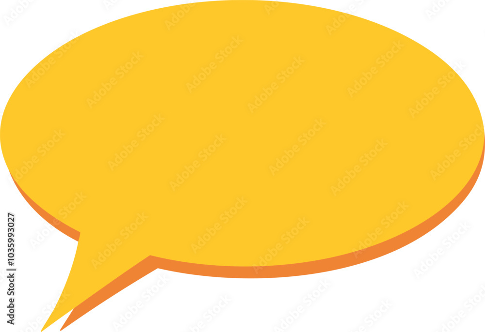 Poster yellow speech bubble cloud for text input