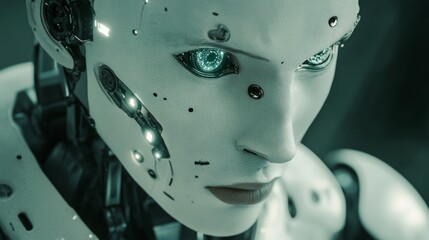 Futuristic Cyborg with Intricate Mechanisms and Glowing Elements