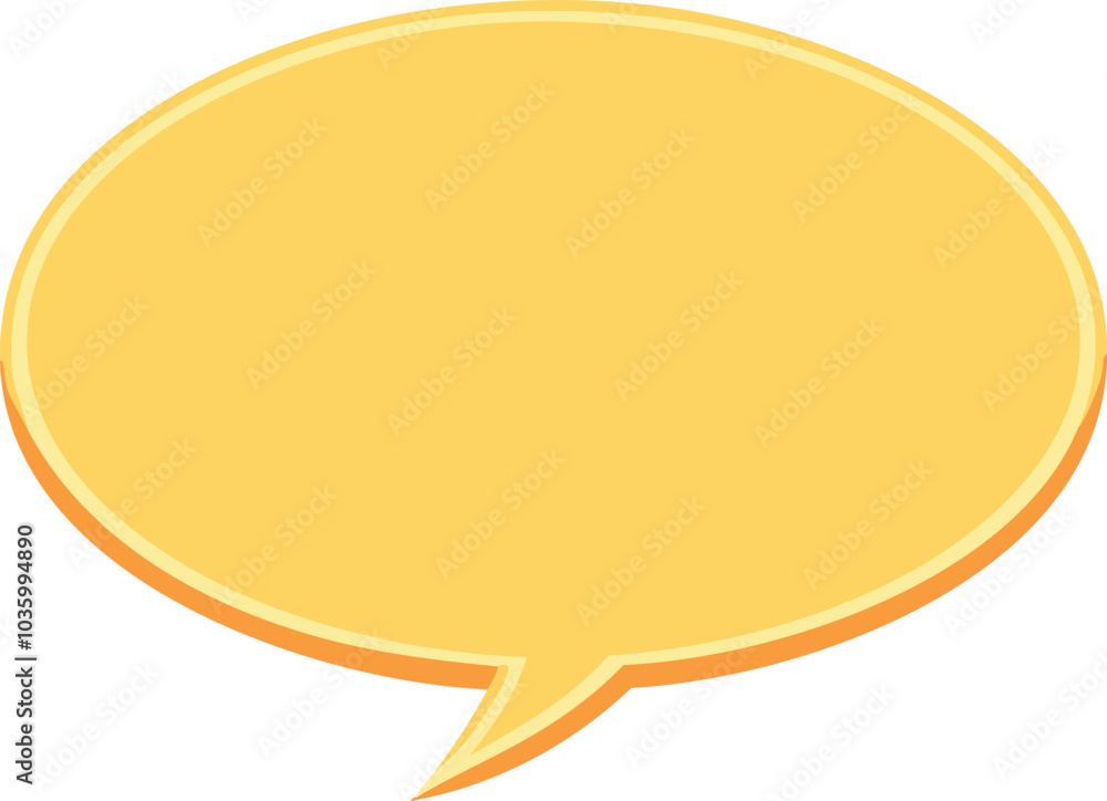 Poster yellow speech bubble cloud for text input