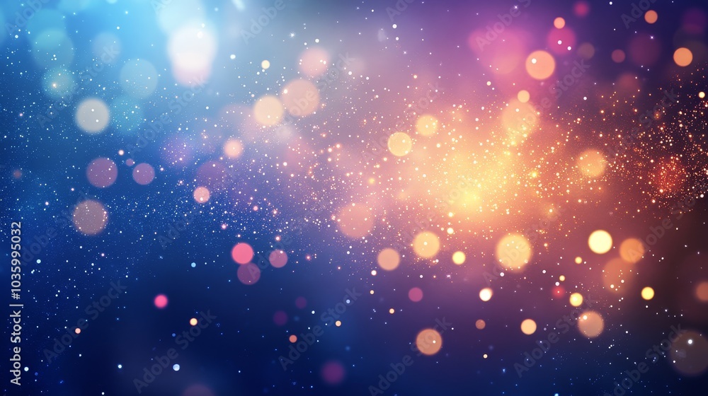 Poster abstract background with a light blur and bokeh effect, featuring soft, colorful lights that create 