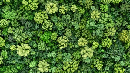 Lush Green Foliage Texture Background