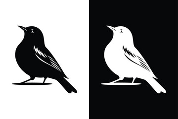 Birds black and white royalty free vector icon silhouettes. Dove Icon on Black and White Vector Background.	