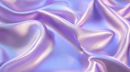 Fototapeta premium Smooth and reflective lavender satin fabric with a delicate iridescent sheen, perfect for elegant backgrounds or luxurious product displays.