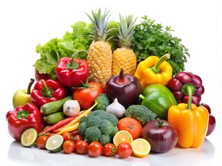 fruits and vegetables isolated