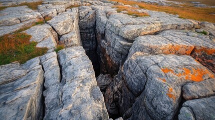 Cracked Rocks in Rugged Landscape