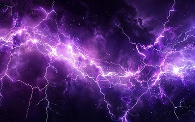 Purple lightning in the space, computer generated abstract background
