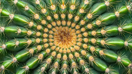 Fototapeta premium Stunning Close-Up of Cactus with Beautiful Symmetry