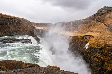 the Gulfoss waterfall inside the golden circle, Iceland