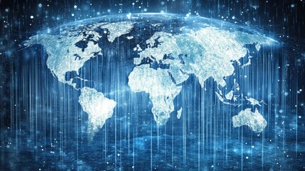 Obraz premium Global Connection, Digital Network, Worldwide Communication