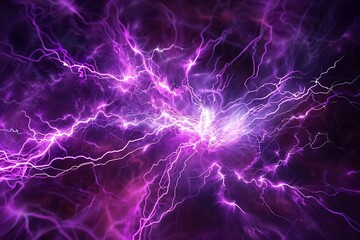Purple lightning in the space, computer generated abstract background