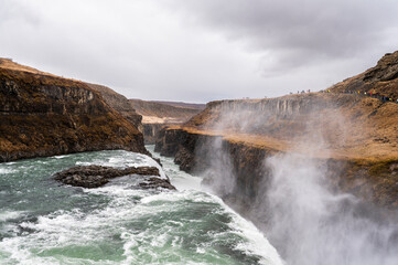 the Gulfoss waterfall inside the golden circle, Iceland
