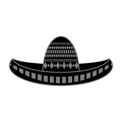 Vector Mexican sombrero. Cinco de mayo symbol isolated on white background.