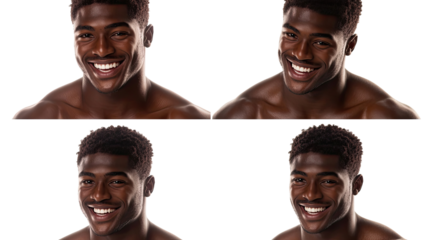 Stylish Portraits of African American Men on Clear Background Generative AI
