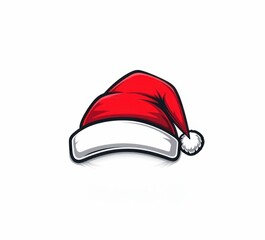 Illustration of a Santa Hat on White Background