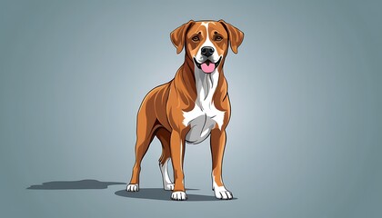 Singal real red ganaral color dog animal  real or illustration vector art image, background solid color, ganarated by ai image.