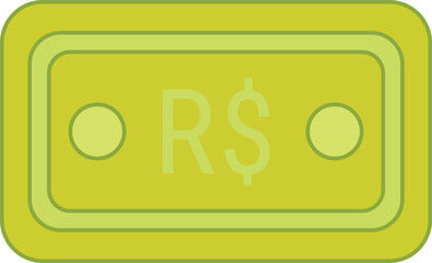 Brazilian real note icon currency finance illustration 