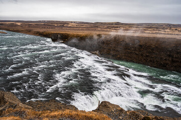 the Gulfoss waterfall inside the golden circle, Iceland