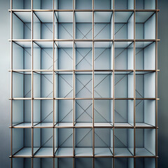 Minimalist grid background with geometric shapes and modern design elements
