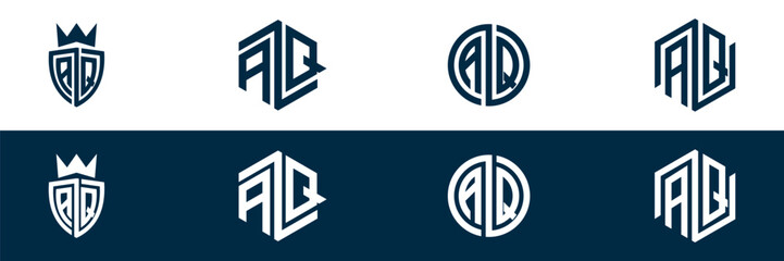 Typography AQ letter logo design
