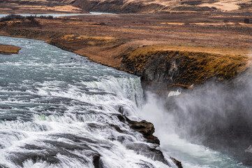 the Gulfoss waterfall inside the golden circle, Iceland