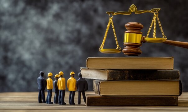 Legal protection for workers rights and safety in the workplace. Concept Worker's Rights, Workplace Safety, Labor Laws, Employee Protections,