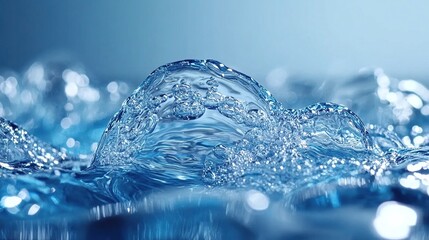 Close-up of water bubbles in a serene setting.