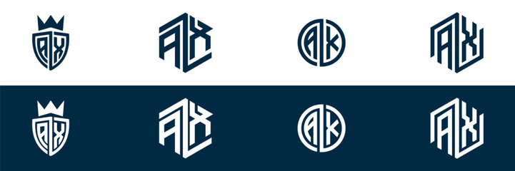 Typography AX letter logo design