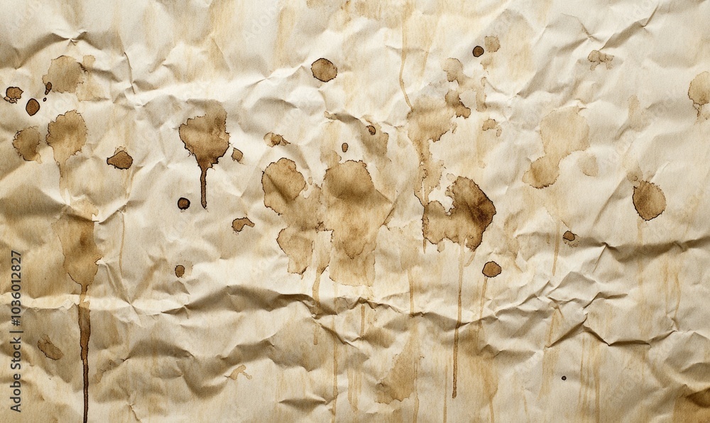 Poster Soft brown blobs on recycled paper create a unique artistic texture, showcasing eco-friendly creativity in a sustainable art project