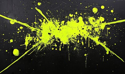 neon yellow paint ball splatter