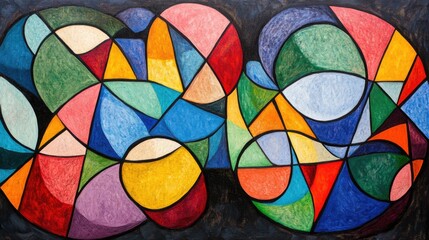Fototapeta premium Abstract Colorful Shapes in Geometric Design