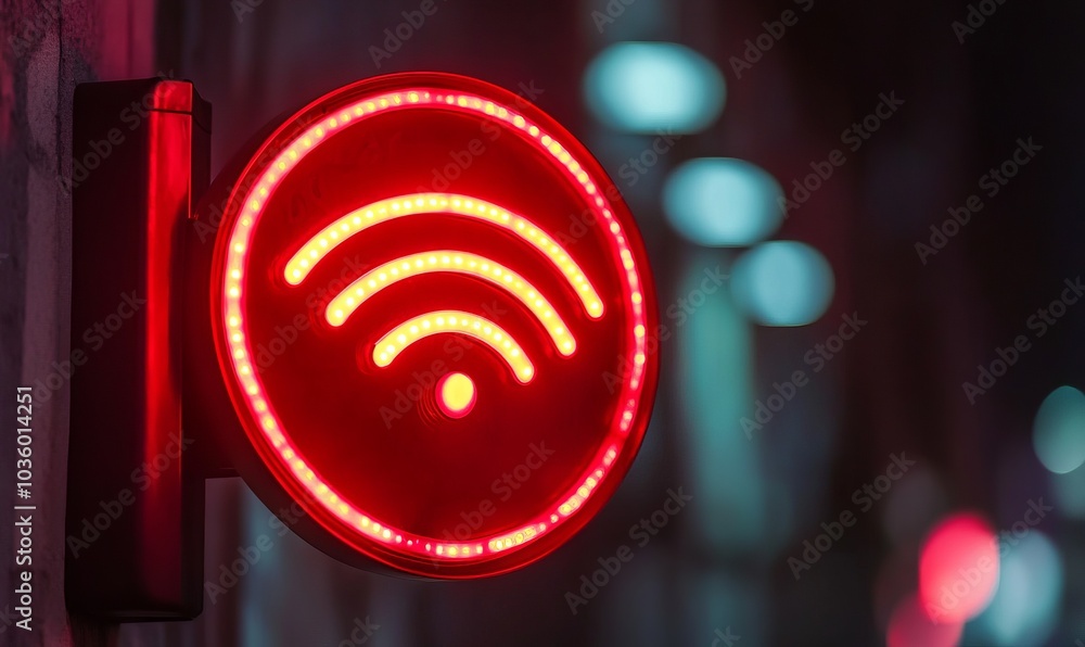Poster no wi-fi signal sign, no network. bad antenna, no wireless connection globally internet is not worki