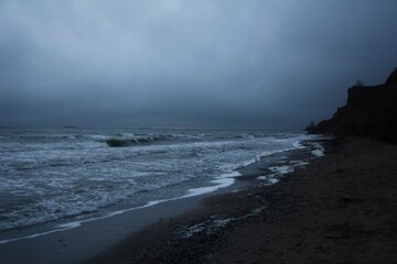Obraz premium storm on the beach, the black sea 