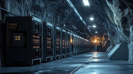 Futuristic Bitcoin Mining Facility