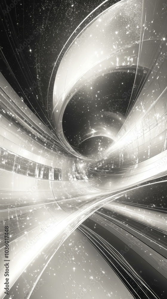 Poster infinite realms - photorealistic universe art - a stunning image of a futuristic, abstract universe 