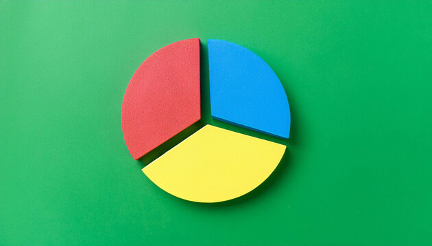 Top view pie chart with 5 segments, perfect for visual data representation and infographic use.