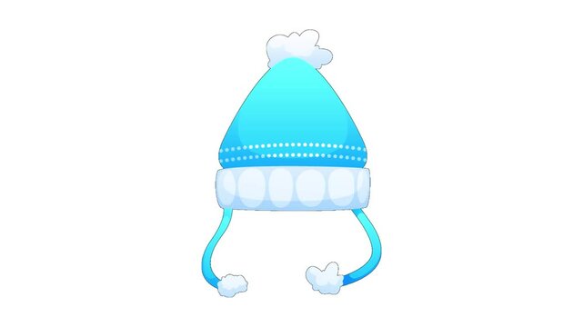 Modern Winter hat animated icon. Winter hat icon animation best cartoon object on transparent background. 