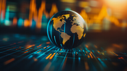 Abstract business smart city and charts and graphs with statistics to innovative analyze business potential and forecast future development of companies growth.