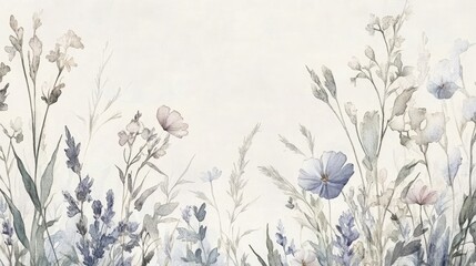 Soft Watercolor Floral Background Design