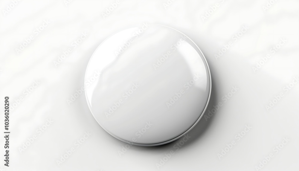 Canvas Prints white blank badge. glossy round button. pin badge