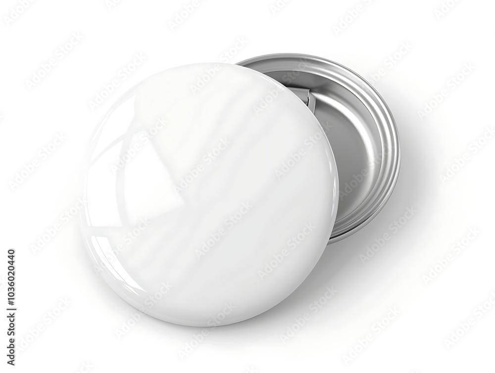 Canvas Prints white blank badge. glossy round button. pin badge