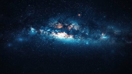 Fototapeta premium Panoramic View of Milky Way Galaxy Against Night Sky, Stunning Long Exposure Photography