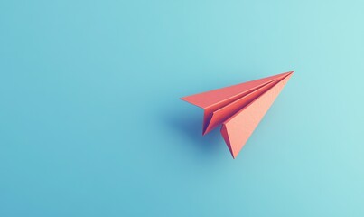 Naklejka premium one red paper plane pointing in different way on blue background. Business for new ideas creativity and innovative solution concepts