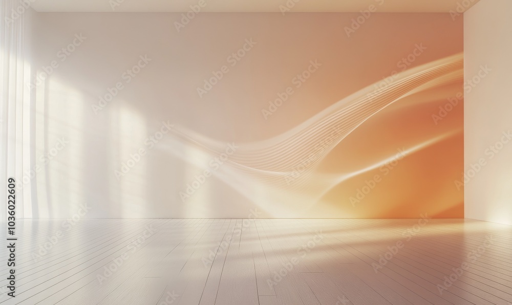 Poster smooth wall with a gradient representing sound waves, ideal for music or audio-related content