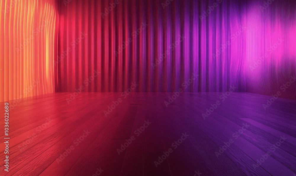 Poster smooth wall with a gradient representing sound waves, ideal for music or audio-related content