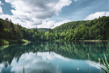 Panorama im Plitvicer Seen Nationalpark, ein bekanntes Ausflugziel und wunderschöne...