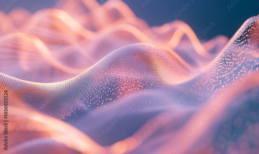 Poster soothing rhythm: calm heartbeat visualized in soft light patterns