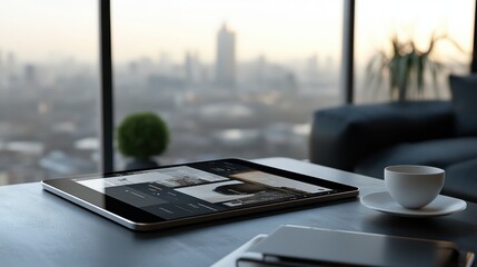 Tablet Display Showcasing Customizable Drag and Drop UI Elements for Sleek Website Prototype Design