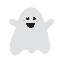 Cute Halloween ghost icon. Vector illustration