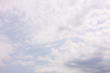 Beautiful view of blue sky with fluffy clouds
